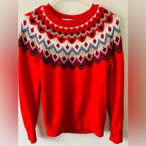 Red Cascade Blue Crewneck Sweater - Women